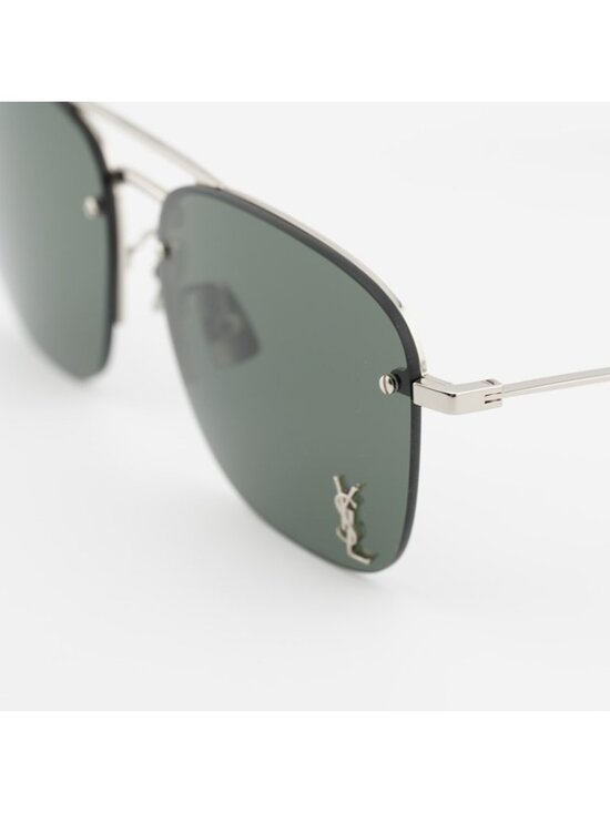 Saint Laurent SL309M 006 Sunglasses Silver Aviator Frame, Grey Lenses main image 10